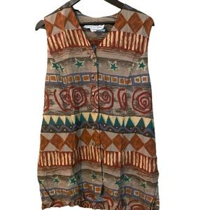 Vintage 90’s southwestern print long vest